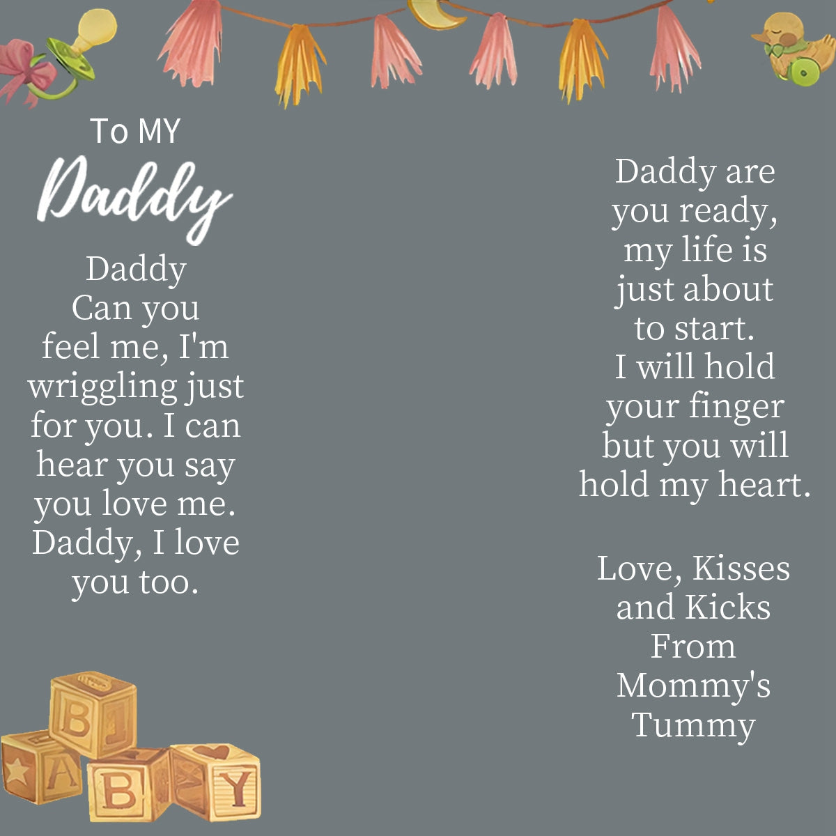 Daddy To Be Keepsake Gift From Baby Bump - Personalized Stainless Steel Keychain