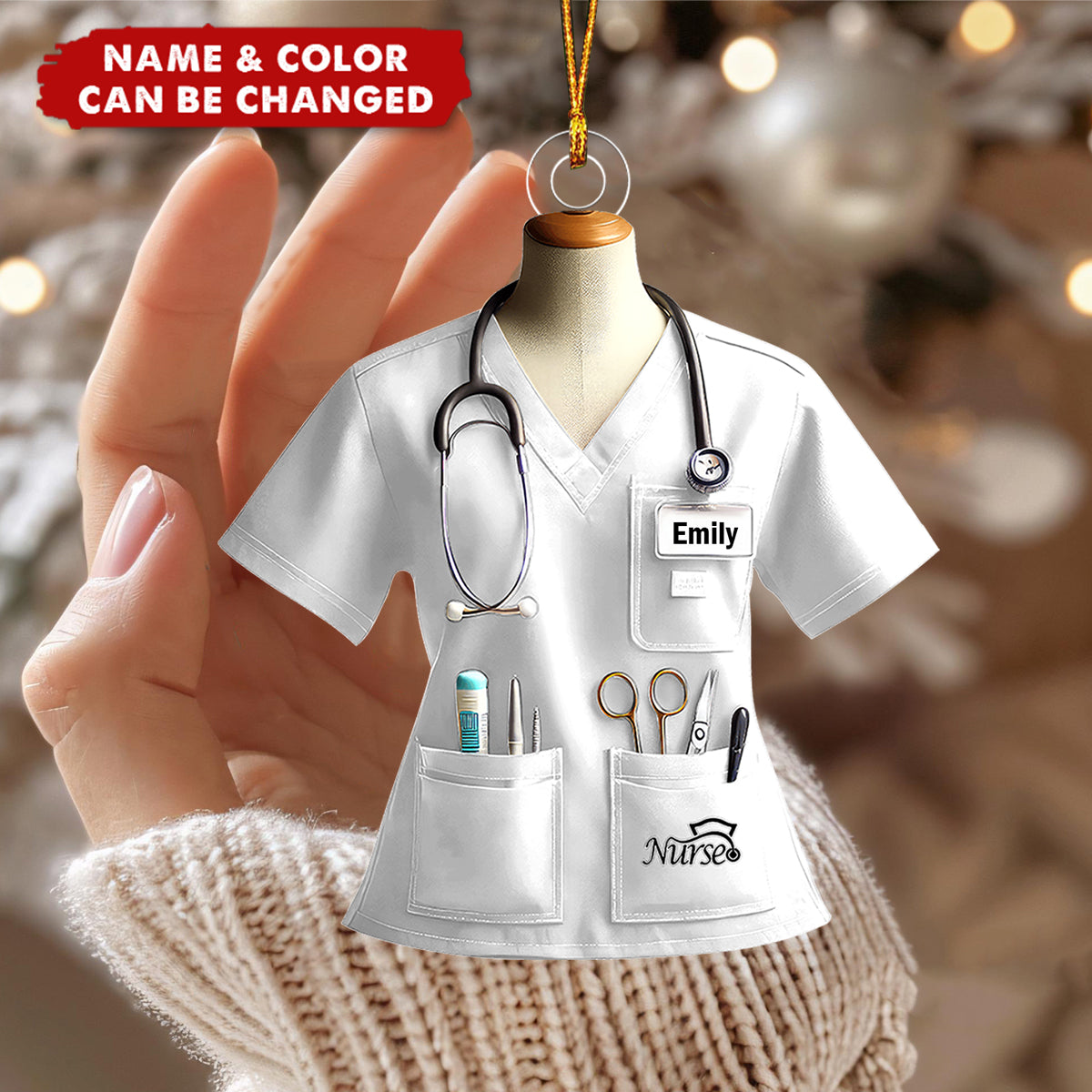 Custom Name Nurse Uniform Personalized Acrylic Ornament
