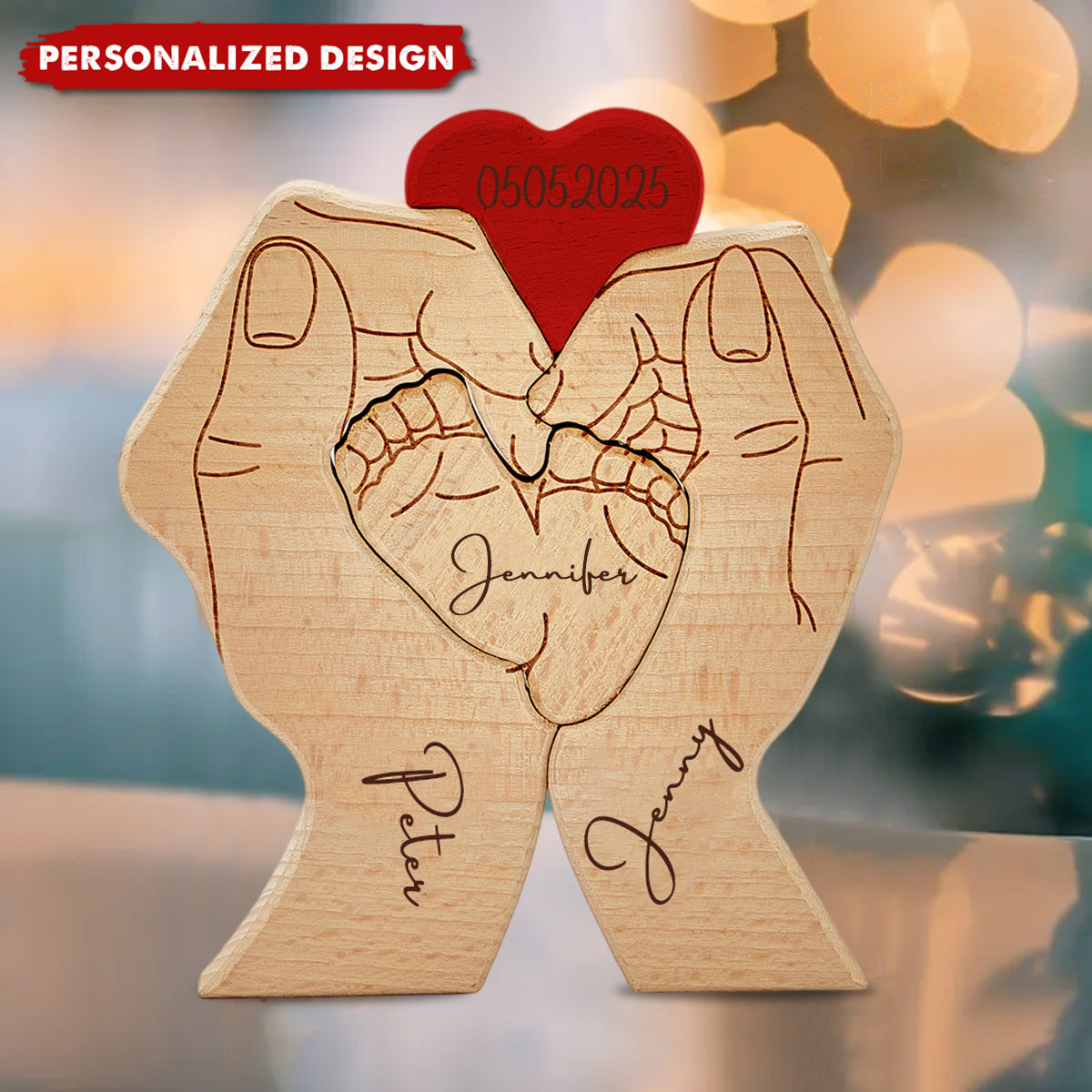 Personalized Baby Feet Puzzle With Family Member Names Date