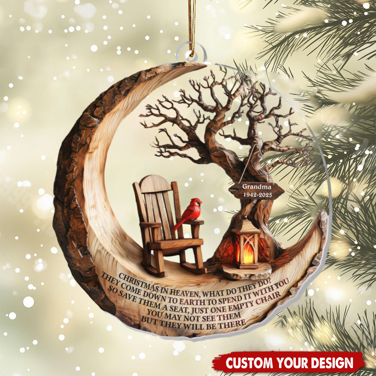 Christmas In Heaven What Do They Do  - Personalized Acrylic Ornament