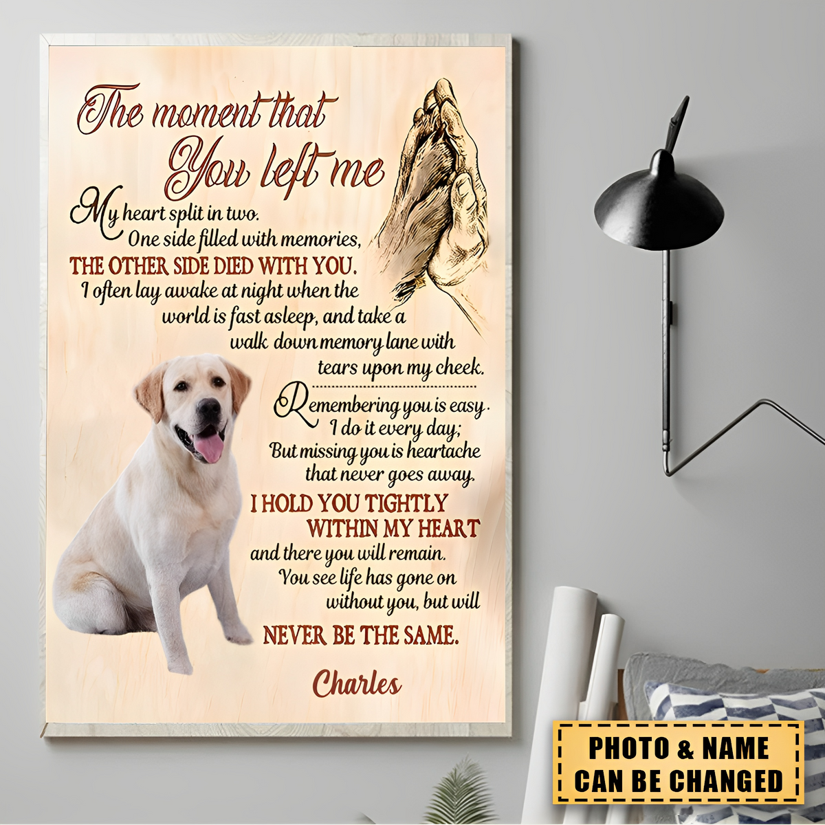 Personalized Memorial Gift For Loss Of Dog, Dog Memorial Wall Art, Pet Sympathy Gifts