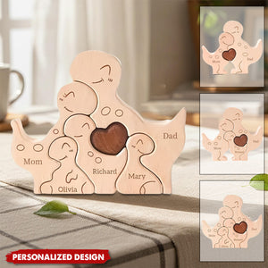 Personalized Dinosaur Family Puzzle, Kids Room or Nursery Decor