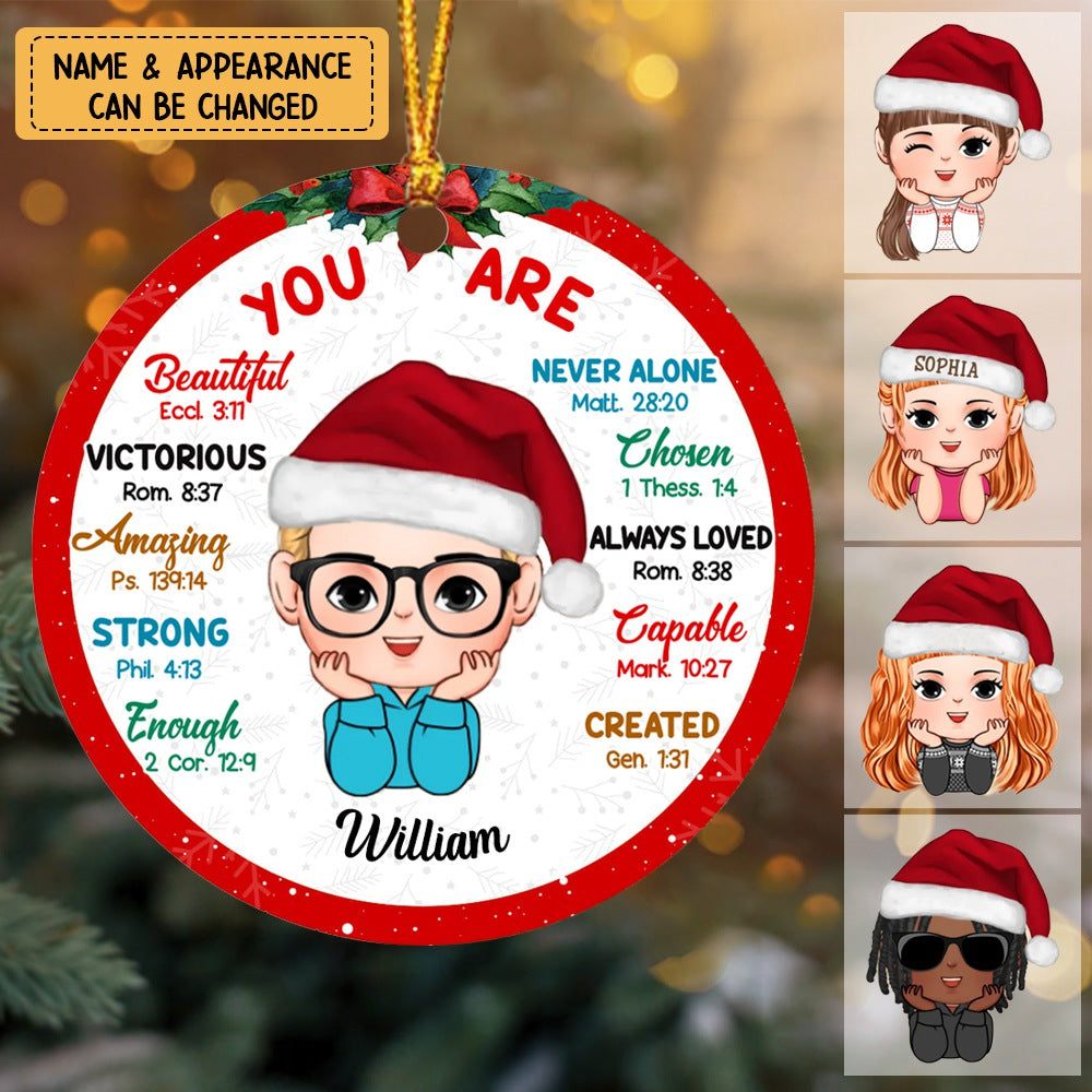 Personalized Gift For Kids - You Are Bible Verse Circle Ornament
