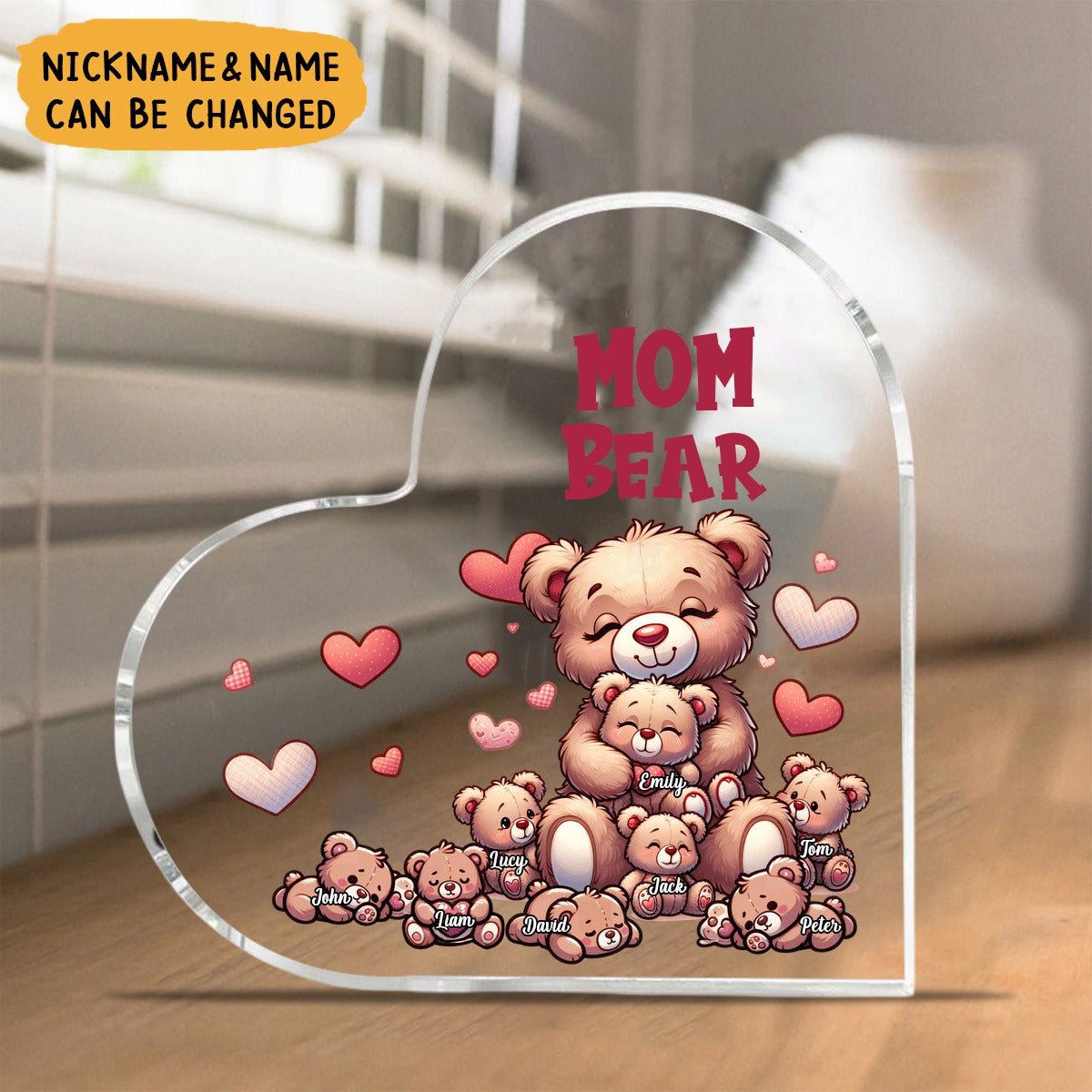 Grandma Bear With Cute Grandkids Personalized Acrylic Plaque