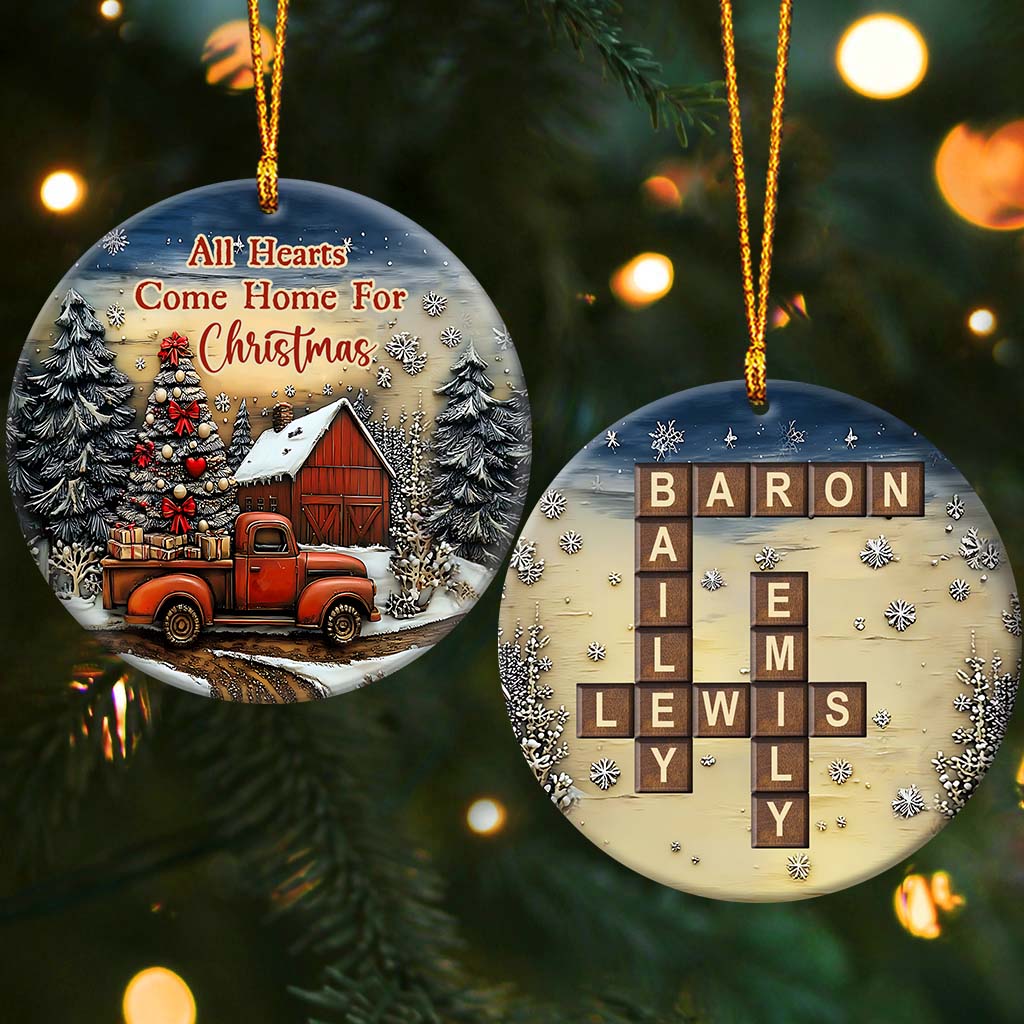 It's The Most Wonderful Time Of The Year - Personalized Family Ceramic Ornament