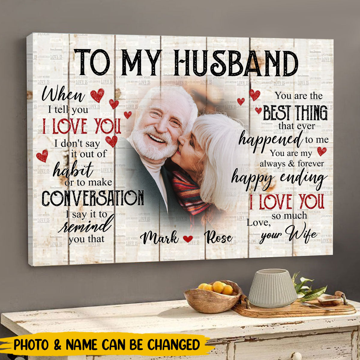 Custom Photo Gift For Him Gift For Her Anniversary Wedding Gift Personalized Canvas