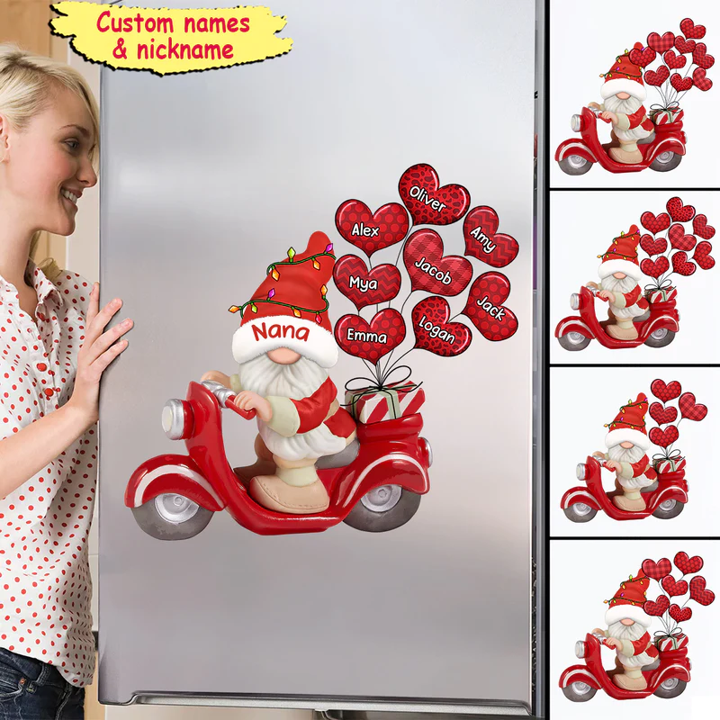 Nana Riding A Motorbike With Balloon Kids Christmas Personalized Decal