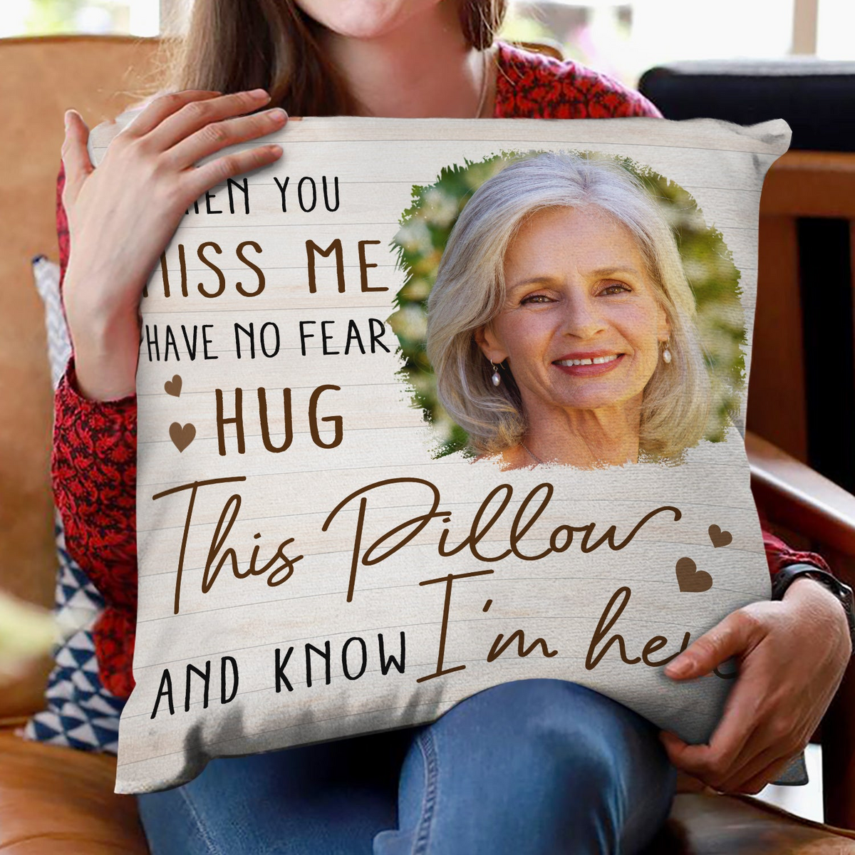 Custom Photo When You Miss Me - Loving, Memorial Gift For Family, Siblings, Friends - Personalized Pillowcase