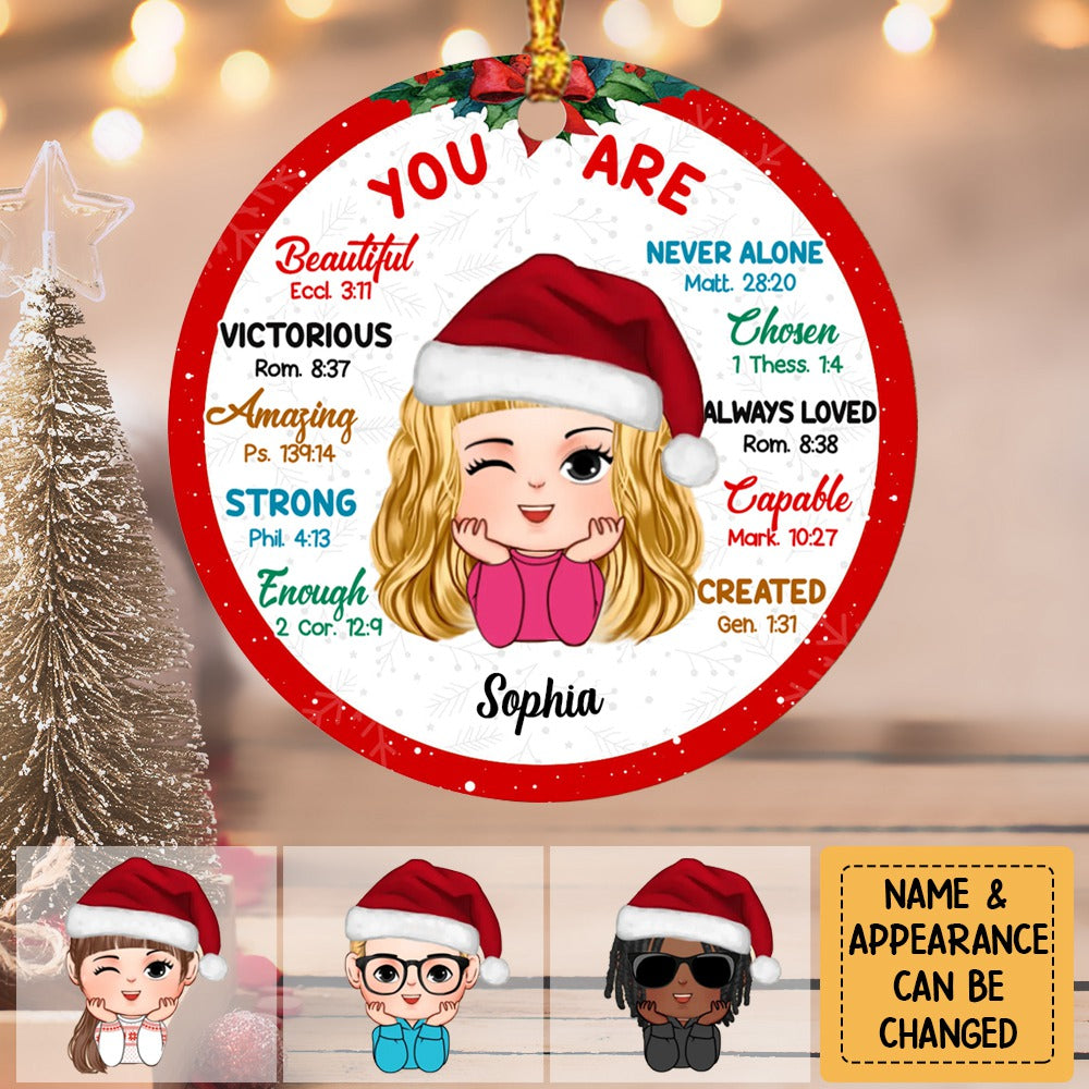 Personalized Gift For Kids - You Are Bible Verse Circle Ornament