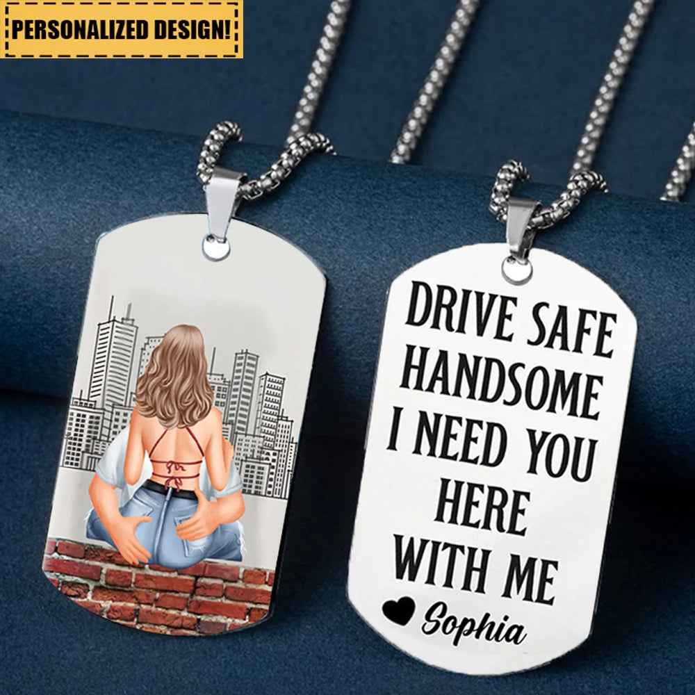 Drive Safe - Personalized Engraved Stainless Steel Necklace