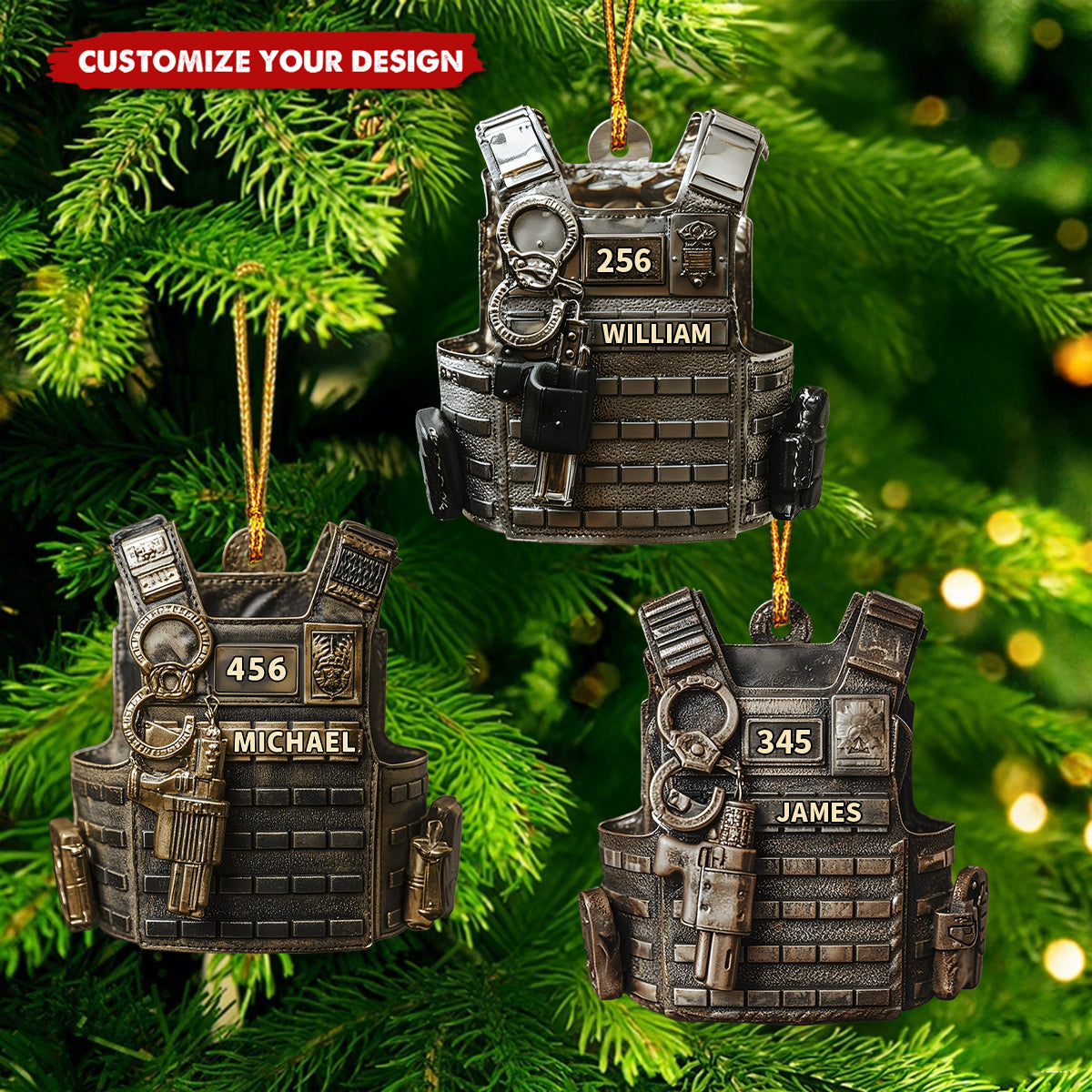 Serve & Protect - Personalized Police Officer Ornament