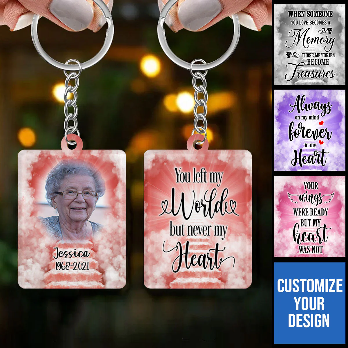 Personalised Memory Keyrings-Memorial Keyring-Custom Memory Gifts