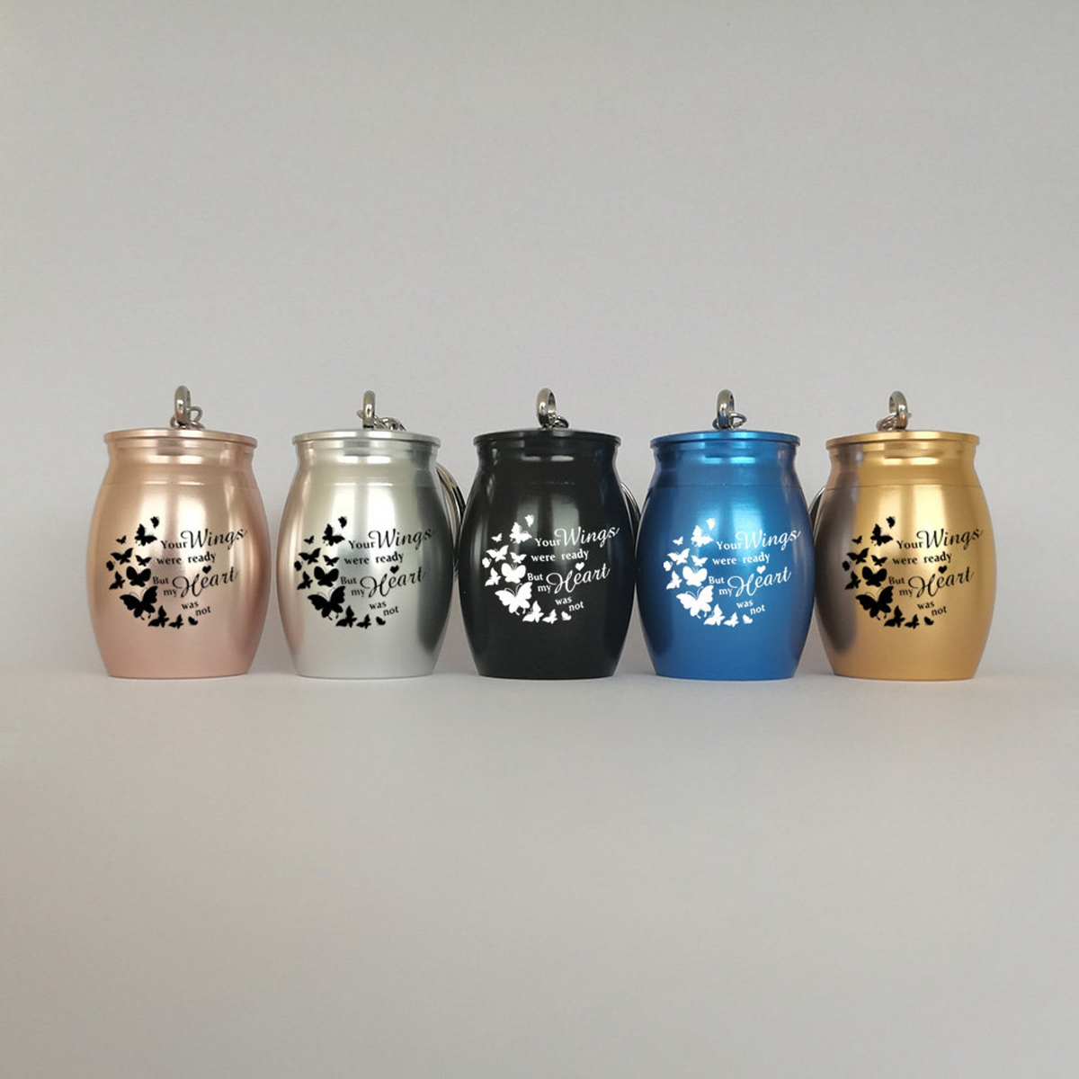Small Keepsake Urns for Ashes Butterflies Mini Cremation Urn Personalized Keychain