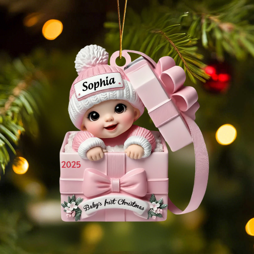 Babys First Christmas Ornament- Personalized Newborn Keepsake