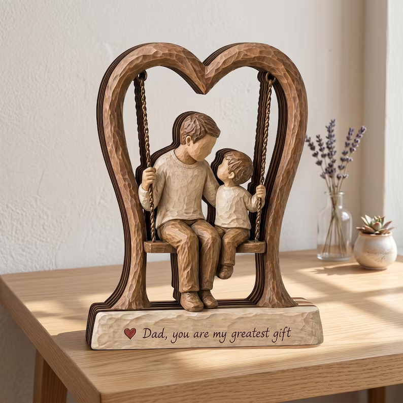 Dad, You Are My Greatest Gift - Personalized Wooden Block Father's Day Gift
