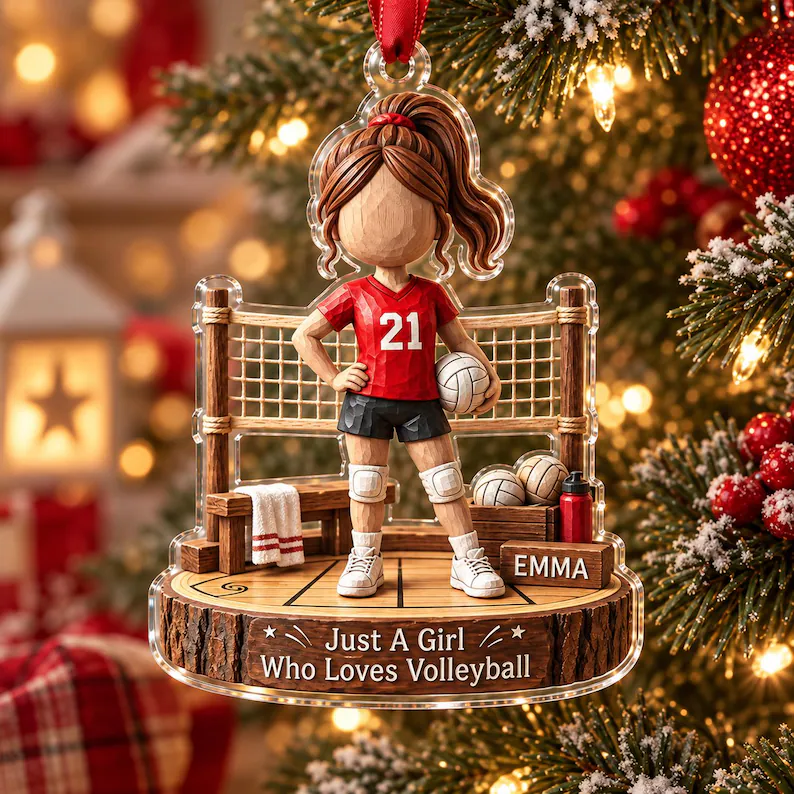 Personalized Volleyball Christmas Ornament