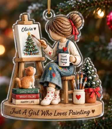 Personalized Painting Girl Ornament