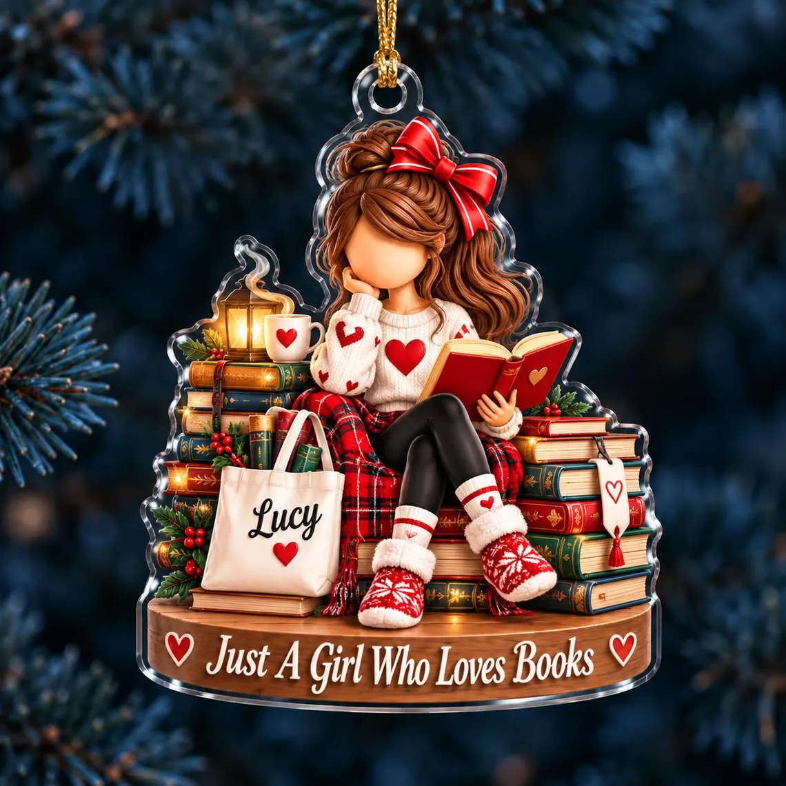 PersonalizedJust A Girl Who Loves Books Ornament