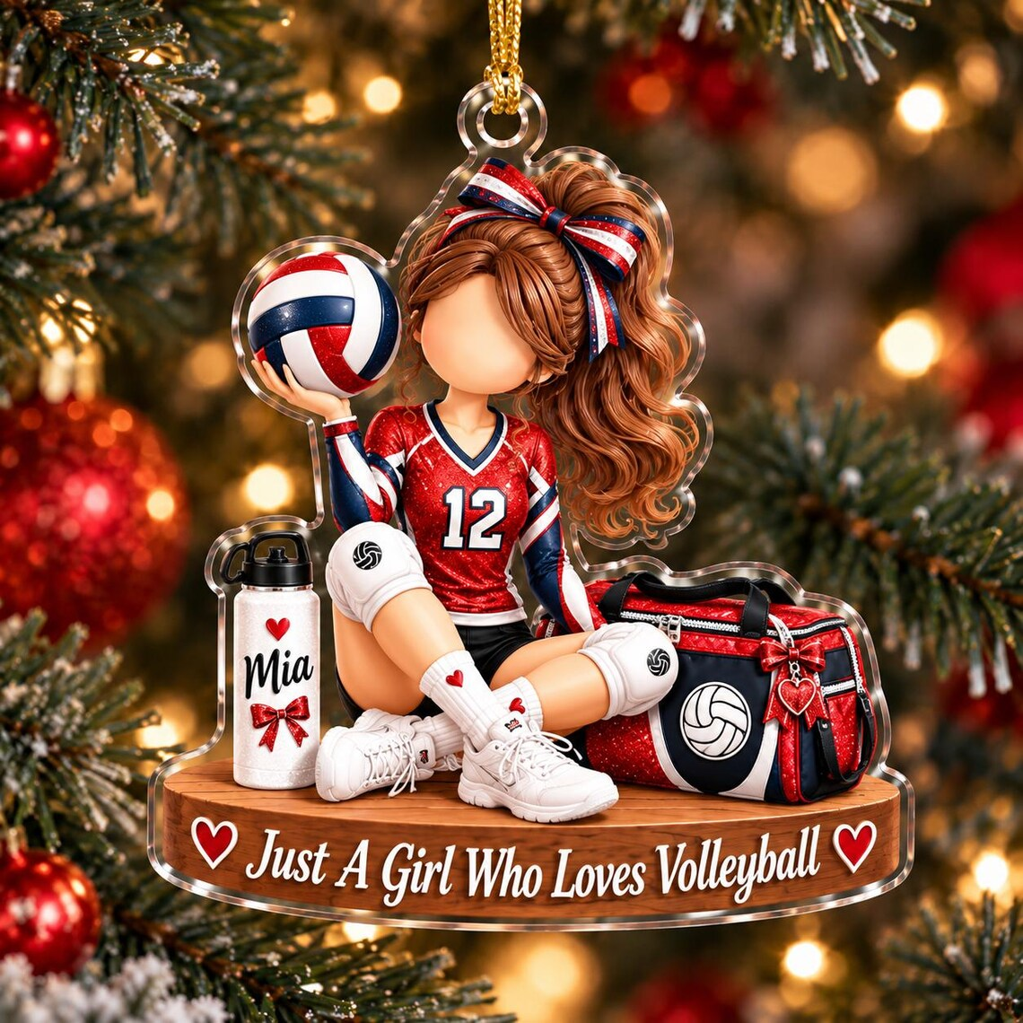 Personalized Volleyball Girl Ornament