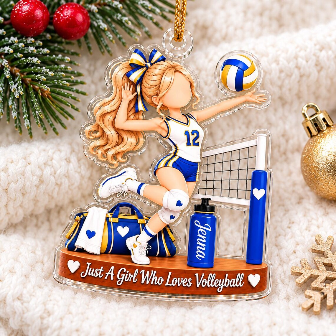 Personalized Volleyball Girl Ornament