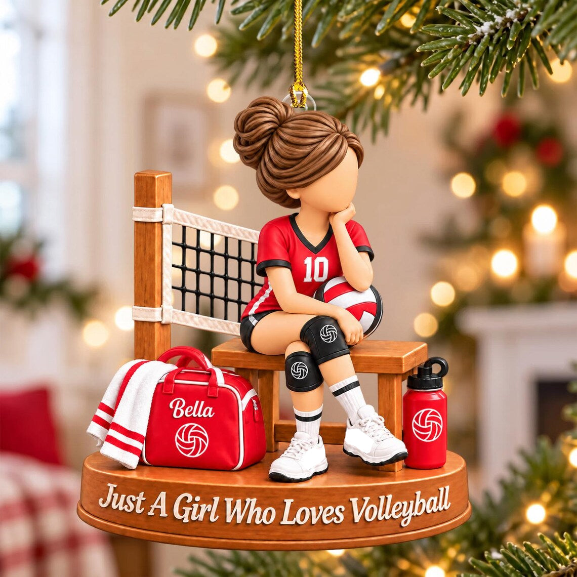 Personalized Volleyball Girl Ornament, Sport Players Keepsake, Volleyball Team Gift