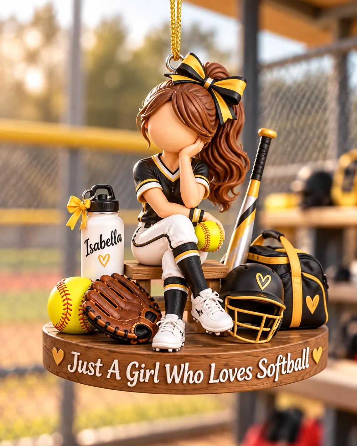 Personalized Softball Girl Ornament
