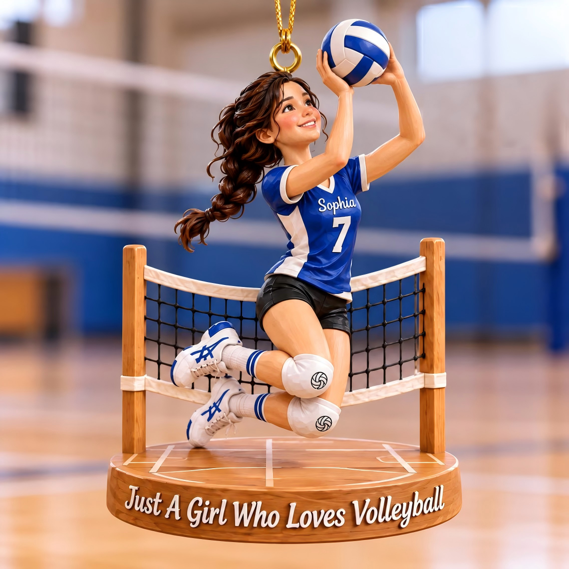 Personalized Volleyball Girl Ornament, Custom Name Player Keepsake