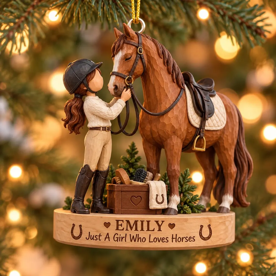 Personalized Horse Ornament, Custom Name Gift for Horse Girl