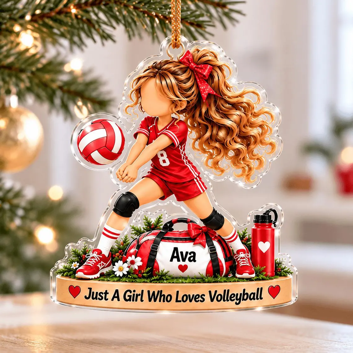 Personalized Volleyball Girl Ornament