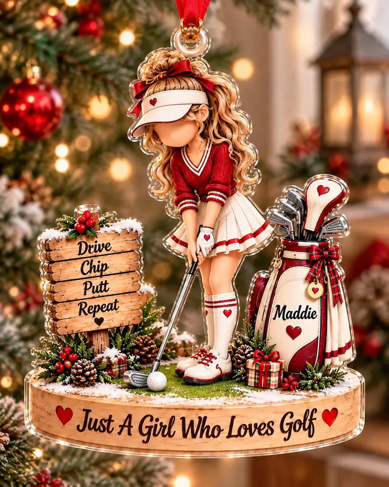 Custom Name Golfer Christmas Gift