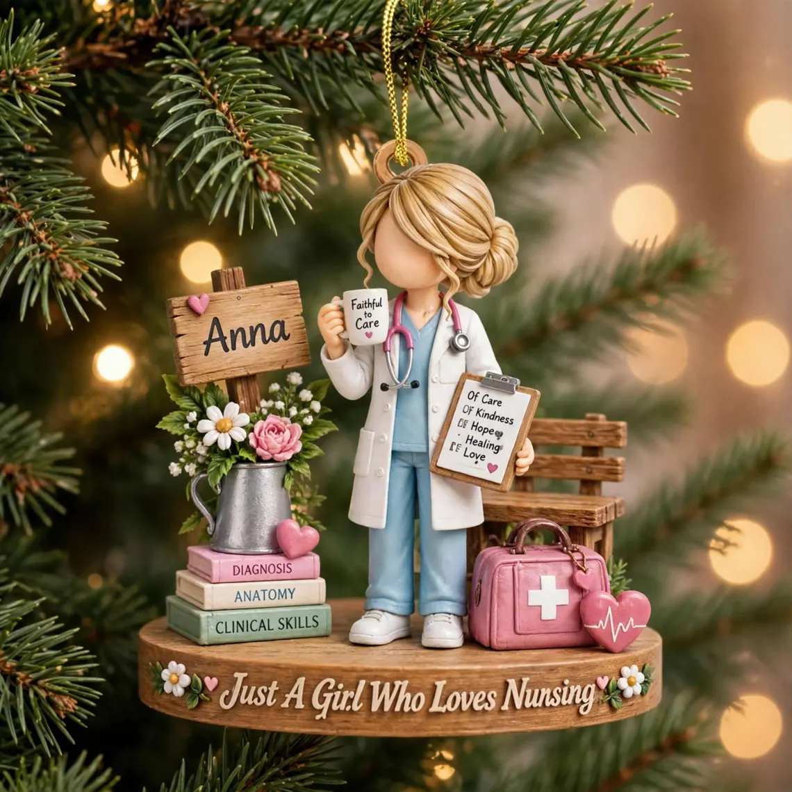 Personalized Nurse Christmas Ornament