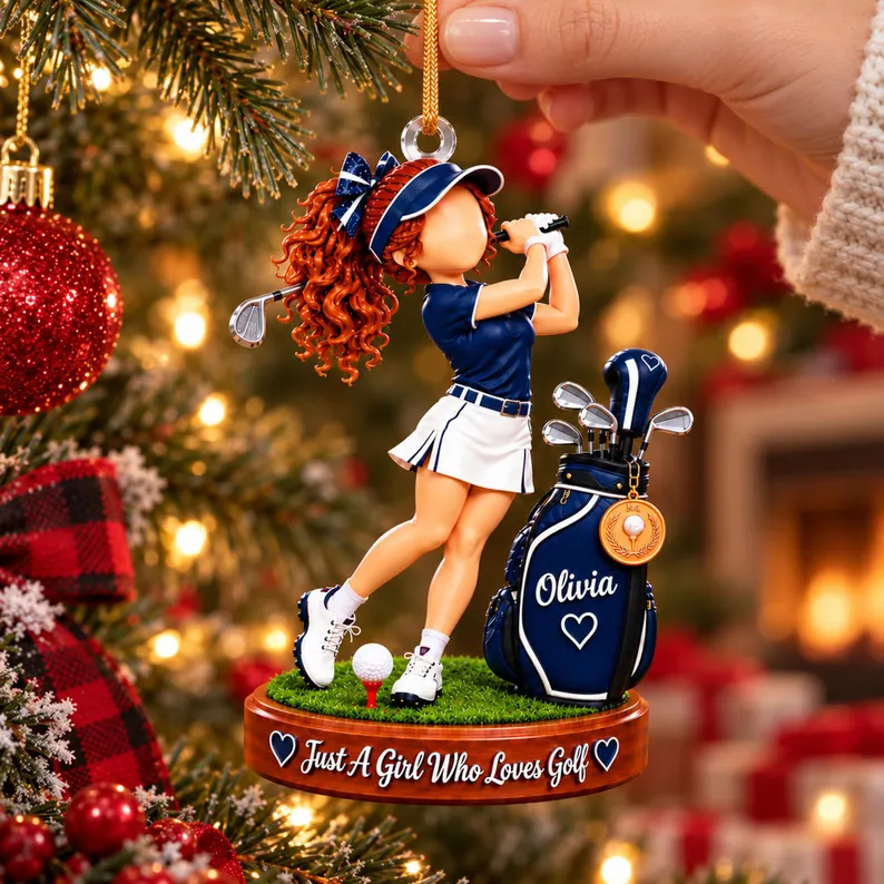 Personalized Golf Girl Ornament