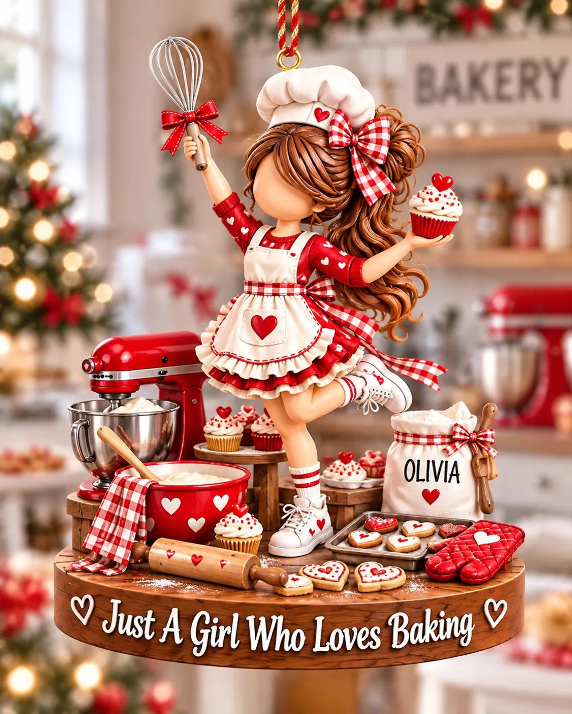 Personalized Baking Christmas Ornament, Just A Girl Who Loves Baking
