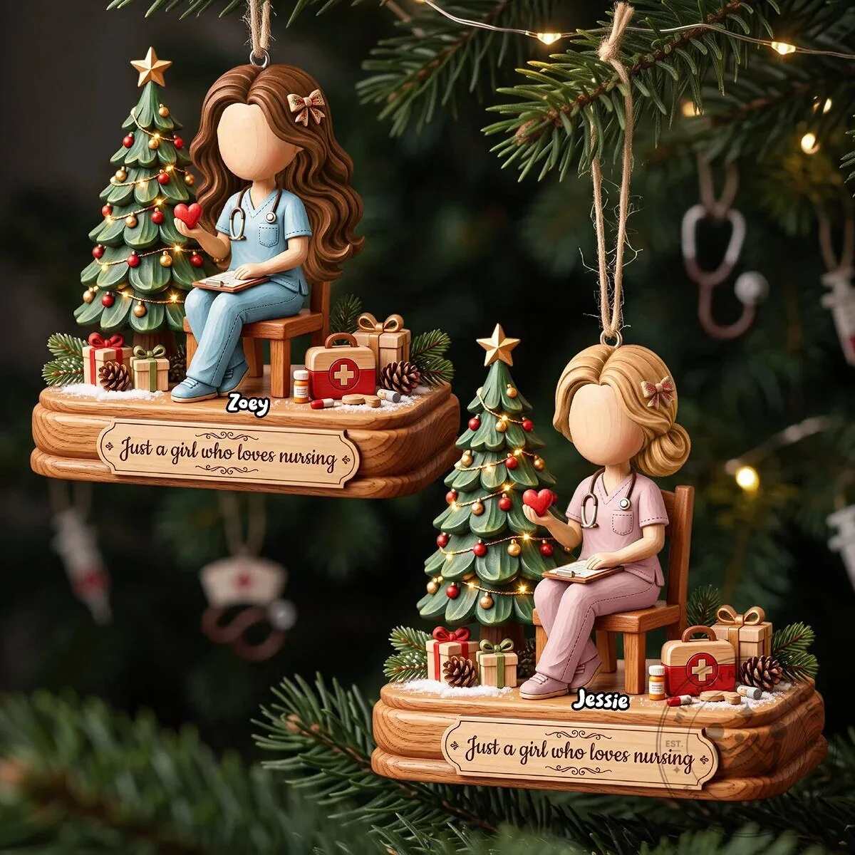 Custom Nurse Ornament ，Christmas Gift