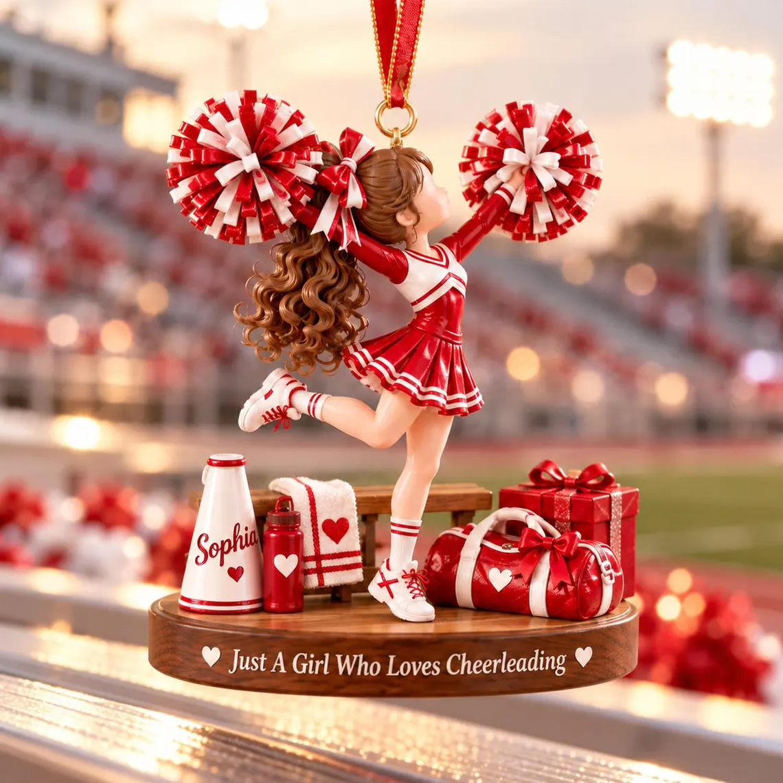 Personalized Girl Cheerleader Ornament,Just a Girl Who Loves Cheerleading