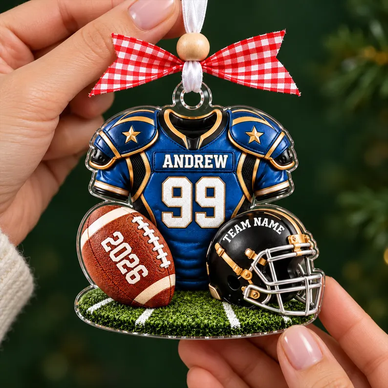 Personalized Football Christmas Ornament