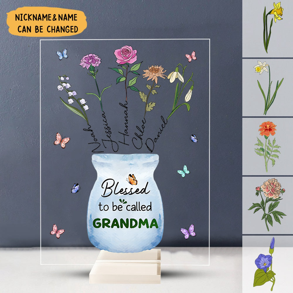 Blessed To Be Called Grandma - Personalized Acrylic Plaque
