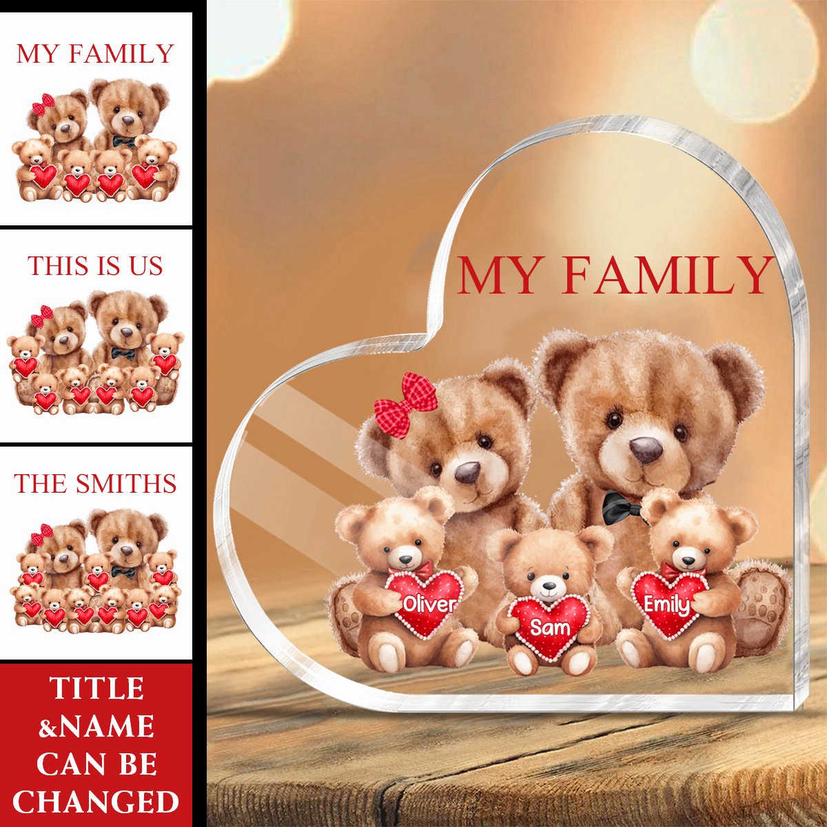 This is Us Bear Family Personalized Acrylic Plaque
