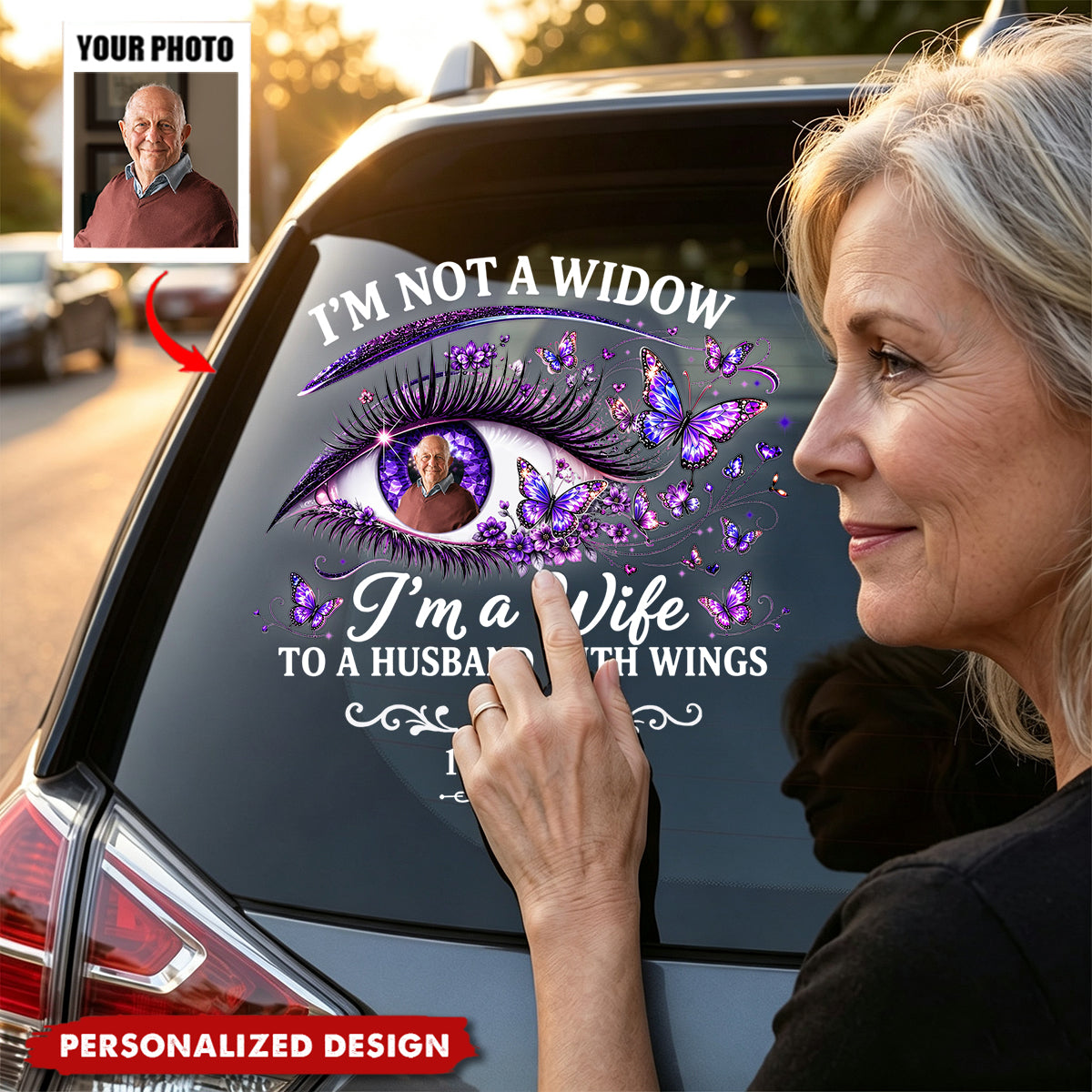 I'm A Wife To A Husband With Wings - Personalized Decal