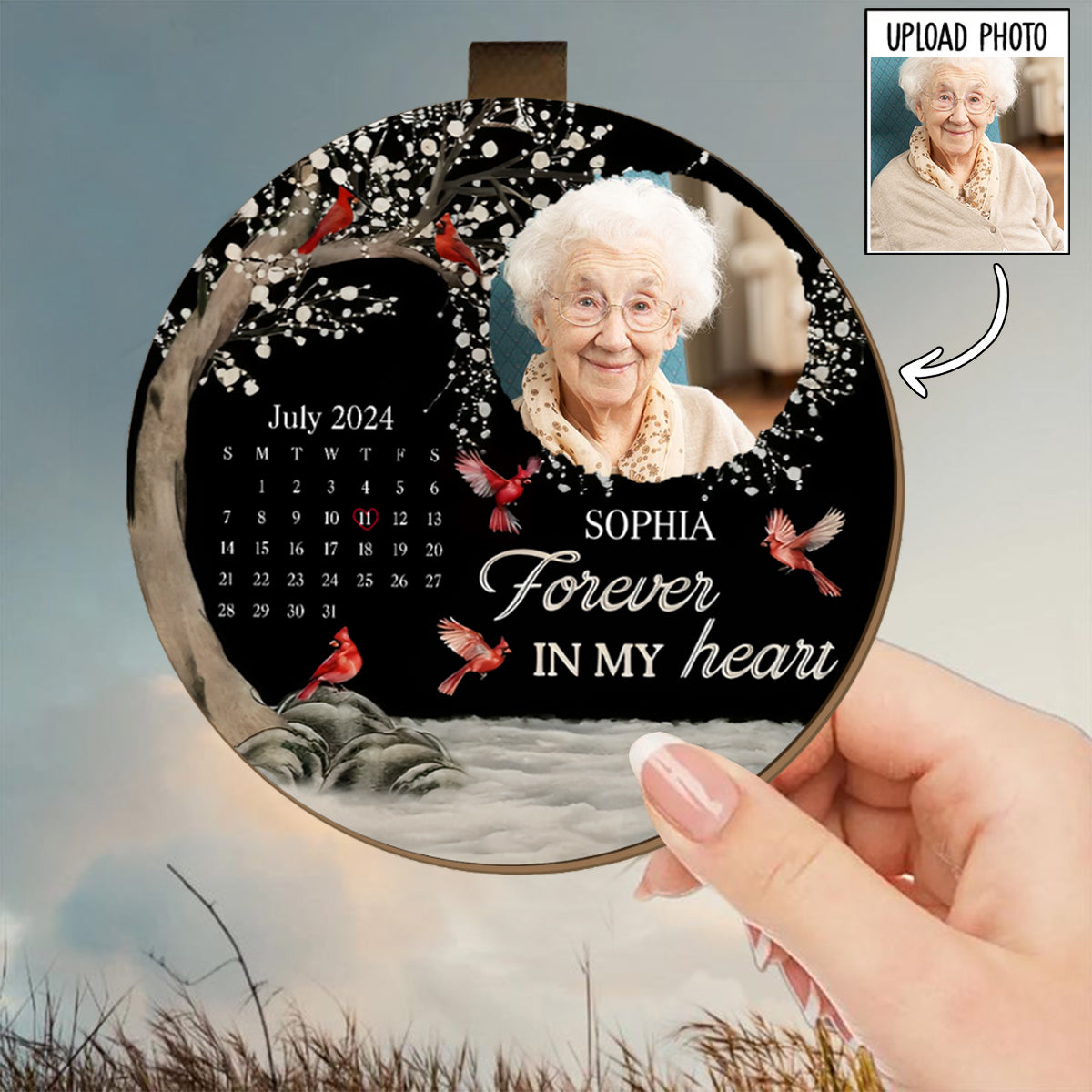 Forever in My Heart - Personalized Car Visor Clip