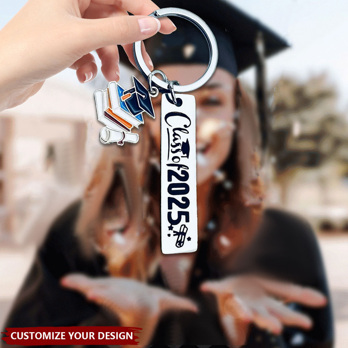 Personalized Graduation Gift-Class 0f 2025-Graduation Cap Keychain