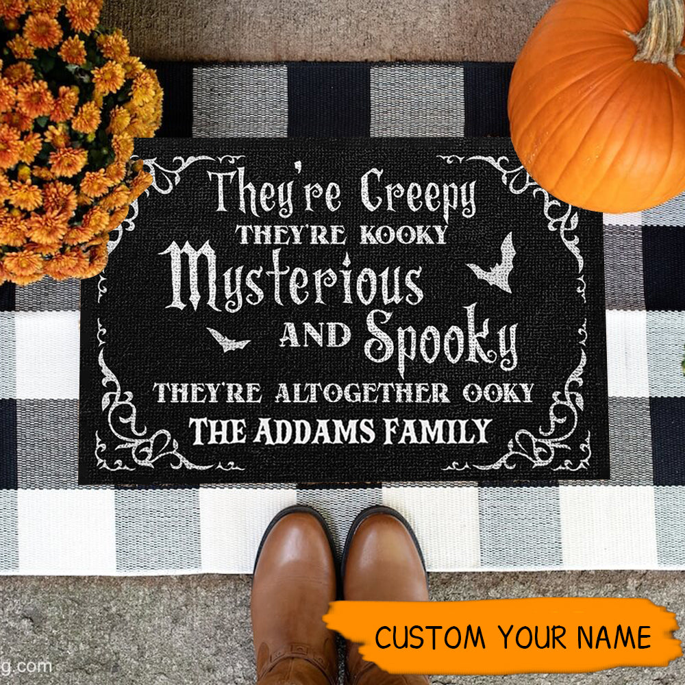They're Creepy They're Kooky - Family Personalized Custom Home Decor Decorative Mat - Halloween Gift For Family Members