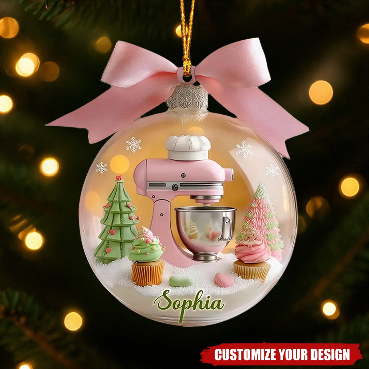 Custom Baking Mixer Christmas Ornament - Cupcake Lover Gift