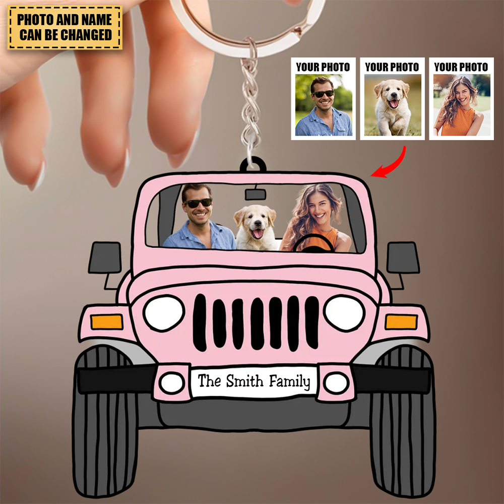 Colorful Car Custom Photo Acrylic Keychain