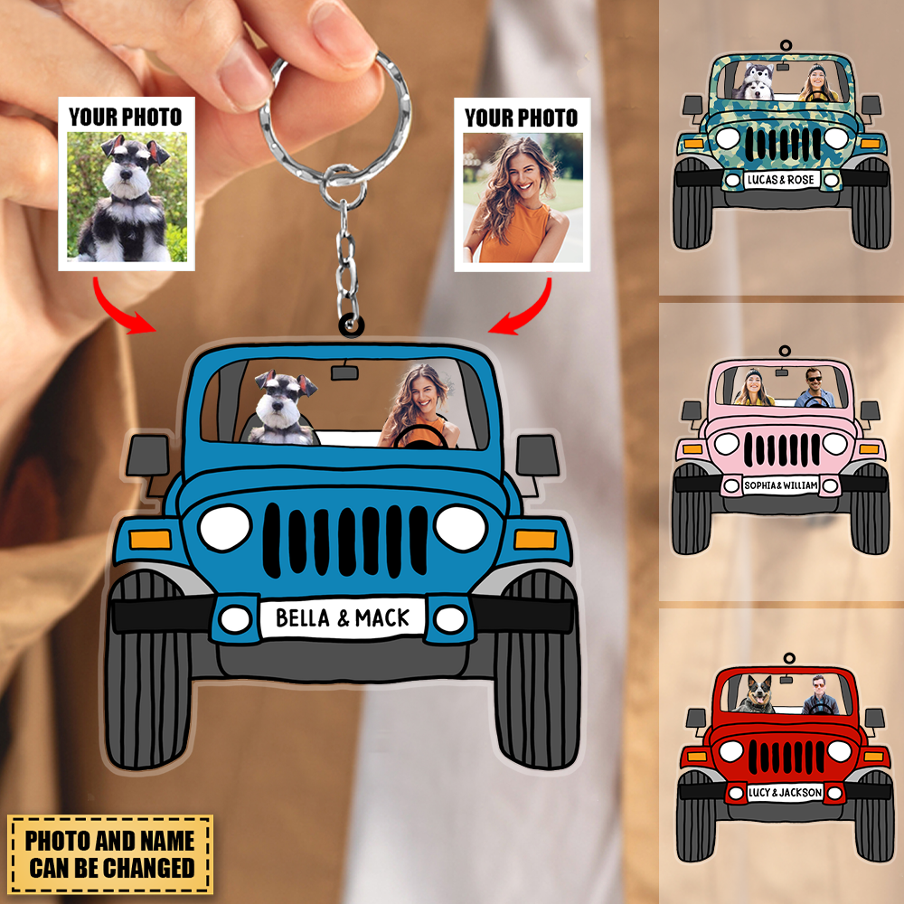 Colorful Car Custom Photo Acrylic Keychain