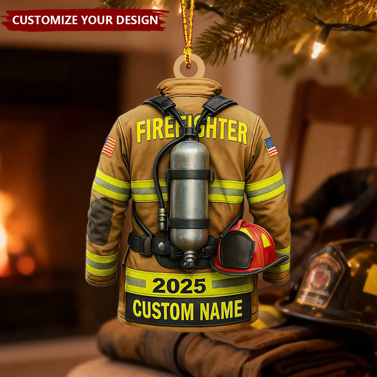 Personalized Firefighter Christmas Ornament, Christmas Gifts
