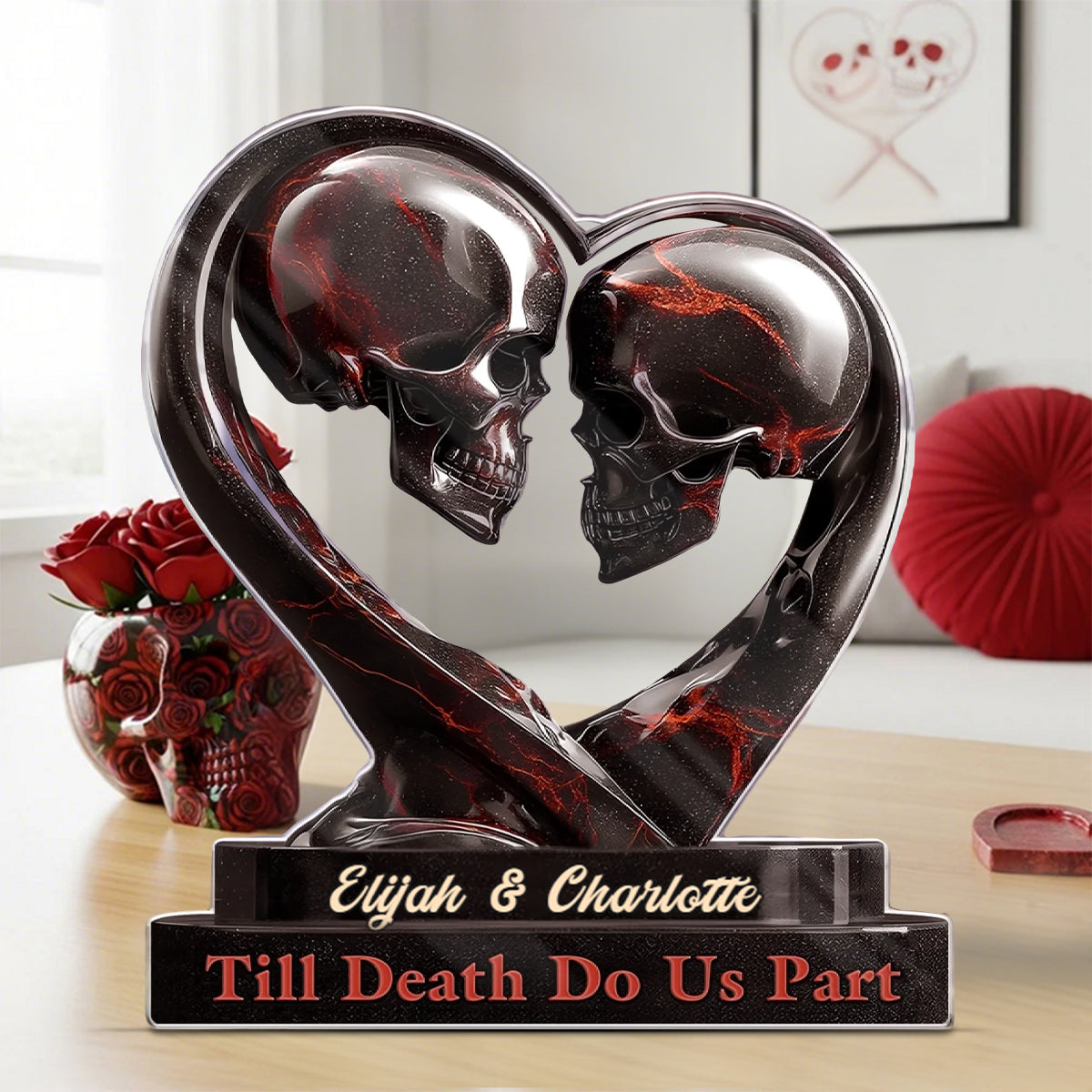 Love Outlasts Time - Custom Acrylic Plaque For Him And Her