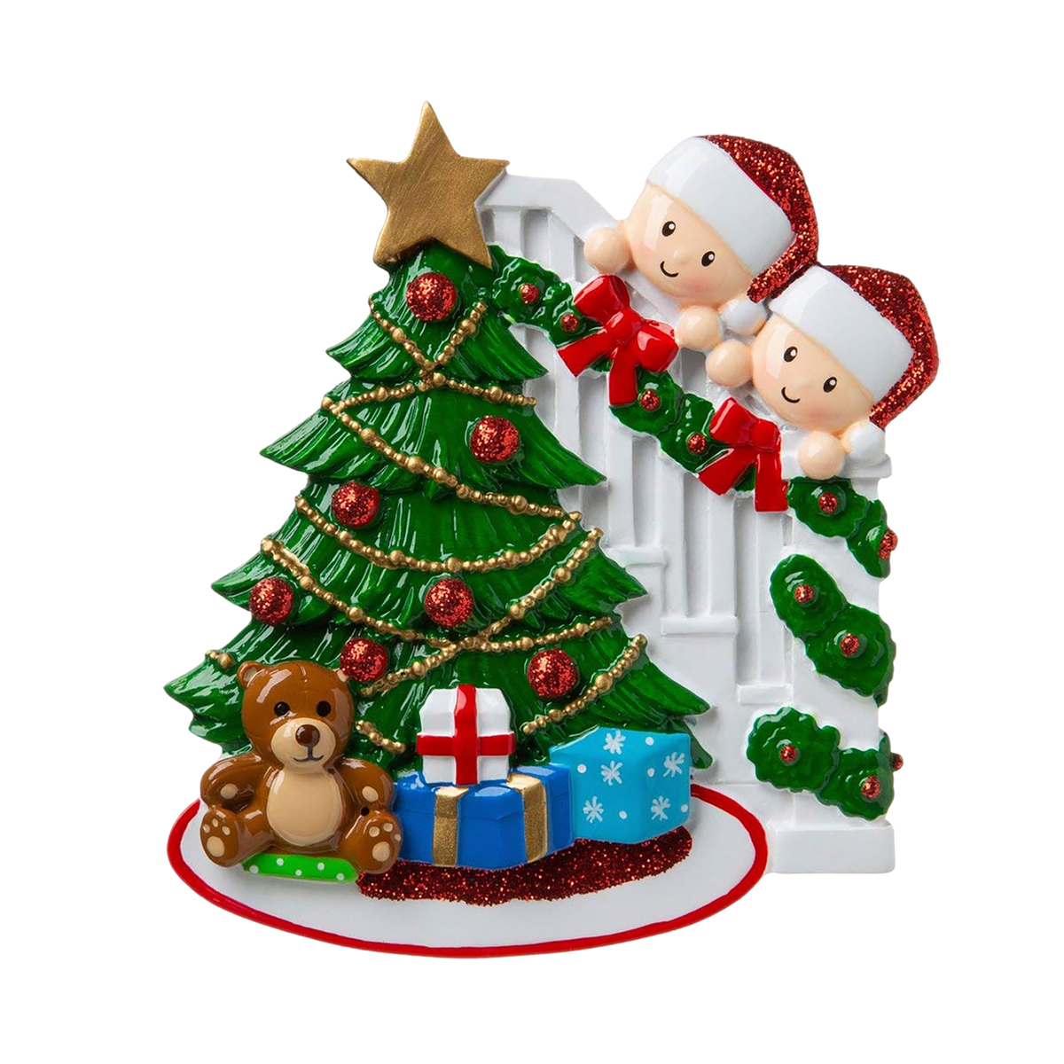 DIY Happy Family Christmas Tree Name Resin Ornament