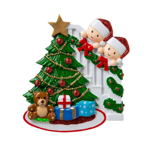 DIY Happy Family Christmas Tree Name Resin Ornament