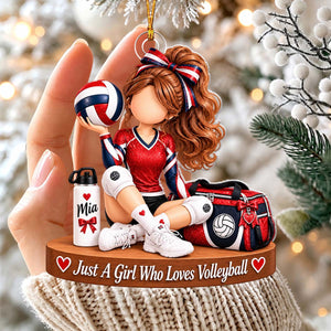 Personalized Volleyball Girl Ornament, Volleyball Player Christmas Gift